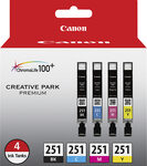 Canon - 251 4-Pack Ink Cartridges - Photo Black/Cyan/Magenta/Yellow