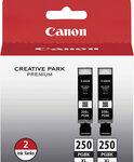 Canon - 250 XL 2-Pack High-Yield Ink Cartridges - Black