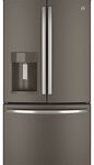 GE - 21.9 Cu. Ft. Counter-Depth French Door Refrigerator with Thru-the-Door Ice and Water - Slate