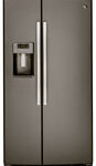 GE - 25.4 Cu. Ft. Side-by-Side Refrigerator with Thru-the-Door Ice and Water - Stainless Steel