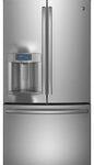 GE - Profile Series 27.7 Cu. Ft. French Door Refrigerator with Thru-the-Door Ice and Water - Stainless Steel