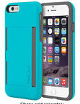 Incipio - STOWAWAY Credit Card Case for Apple® iPhone® 6 and 6s - Cyan/Gray