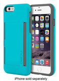 Incipio - STOWAWAY Credit Card Case for Apple® iPhone® 6 and 6s - Cyan/Gray - Image 1