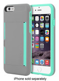 Incipio - STOWAWAY Credit Card Case for Apple® iPhone® 6 and 6s - Gray/Teal - Image 1