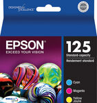 Epson - 125 3-Pack Ink Cartridges - Cyan/Magenta/Yellow